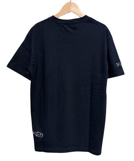 刺繍Tシャツ (お座り猫・ブラック）