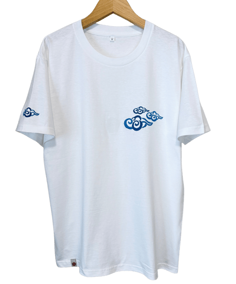 刺繍Tシャツ (アジアンクラウド・6oz/ホワイト）