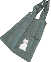 限定品★招き猫刺繍バッグ （ホワイト)