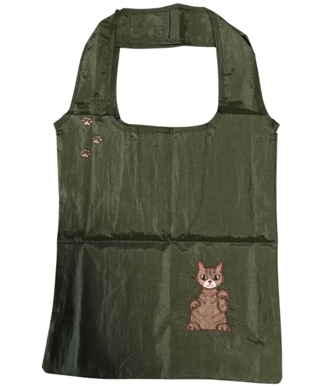 限定品★招き猫刺繍バッグ （茶トラ)
