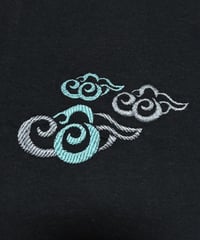 刺繍Tシャツ (アジアンクラウド・6oz/ブラック）