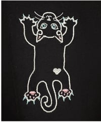 刺繍Tシャツ (フライングCAT・6oz/ブラック）