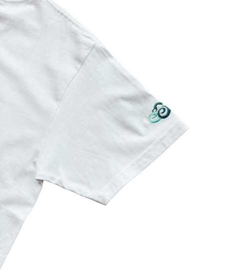 刺繍Tシャツ (アジアンクラウド・6oz/ホワイト）