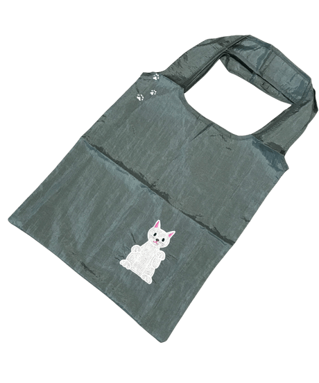 限定品★招き猫刺繍バッグ （ホワイト)