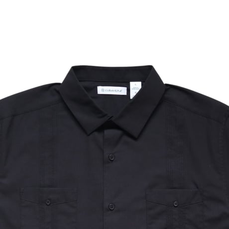 S〜L Cubavera Four Pocket Guayabera Shirts Black