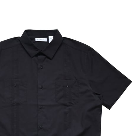 S〜L Cubavera Four Pocket Guayabera Shirts Black