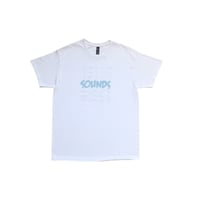 M~XL Sounds Stacks T Shirts White × Light Steel Blue