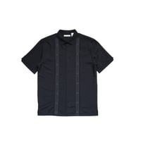 S〜M Cubavera Embroidered Panel Shirts Black
