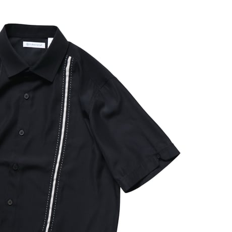S〜M Cubavera Picksttitch Panel Shirt Shirts Black