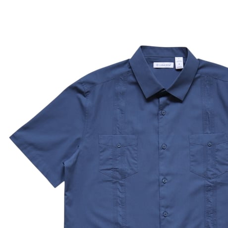 M〜L Cubavera Four Pocket Guayabera Shirts Ensign Blue