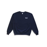 M～XL Sounds Store Logo Embroidered Sweatshirts Navy × White