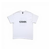 M~XL Sounds Stacks T Shirts White × Chacoal Grey