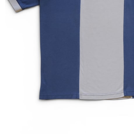 M Adidas 2tone Polo Shirts Blue Grey × Light Beige