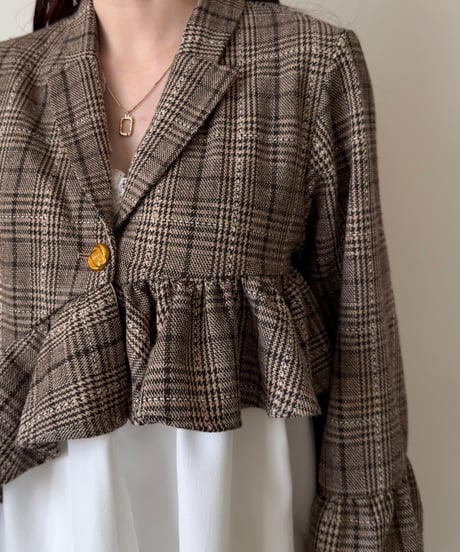 frill asymmetry check jacket