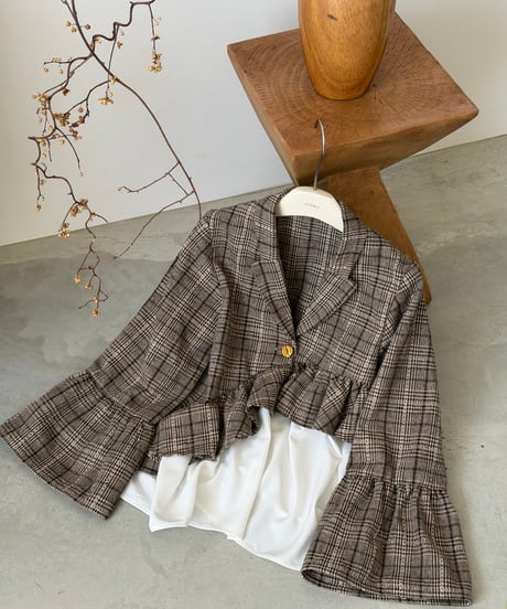 frill asymmetry check jacket
