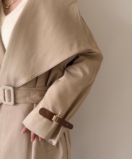 cape collar belted jacket(2色)
