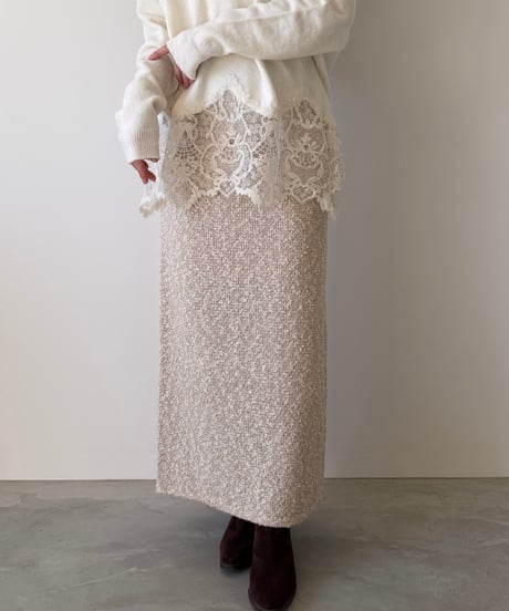 tweed knit i line skirt
