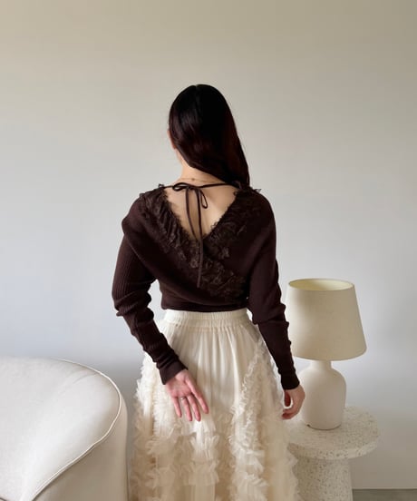 lace cache coeur lib knit(2色)
