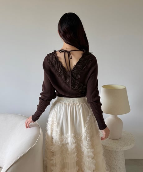 lace cache coeur lib knit(2色)