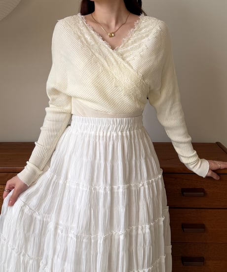lace cache coeur lib knit(2色)