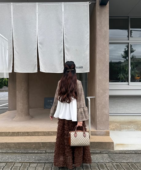 frill asymmetry check jacket