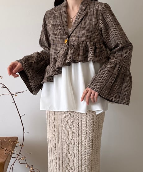 frill asymmetry check jacket