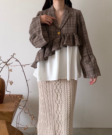 frill asymmetry check jacket