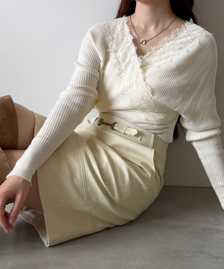 lace cache coeur lib knit(2色)