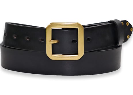 『Cowhide leather』 38mm幅 真鍮ギャリソンバックル  革極厚5ミリベルト DLM-920 genuine leather