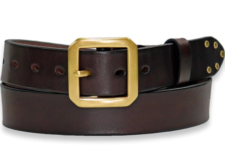 『Cowhide leather』 38mm幅 真鍮ギャリソンバックル  革極厚5ミリベルト DLM-920 genuine leather