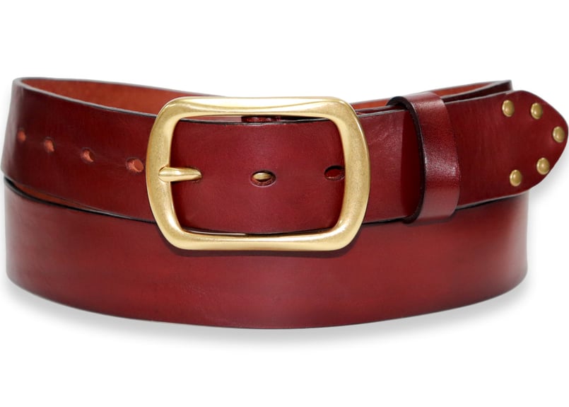 Washed Leather】洗い革 38mm幅ベルト 真鍮バックル [DLM-914] 本
