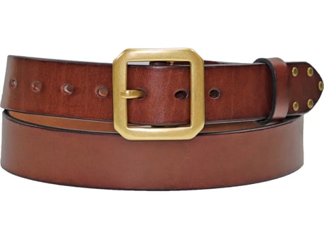 『Cowhide leather』 38mm幅 真鍮ギャリソンバックル  革極厚5ミリベルト DLM-920 genuine leather