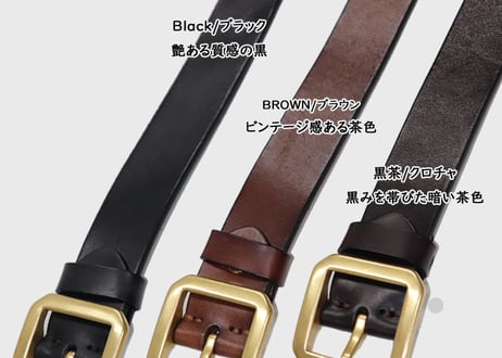 『Cowhide leather』 38mm幅 真鍮ギャリソンバックル  革極厚5ミリベルト DLM-920 genuine leather