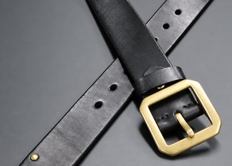 『Cowhide leather』 38mm幅 真鍮ギャリソンバックル  革極厚5ミリベルト DLM-920 genuine leather