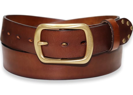 【Washed Leather】洗い革 38mm幅ベルト 真鍮バックル [DLM-914] 本革/牛革 全4色