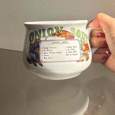 Ceramic soup cup onion soup