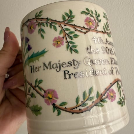 England Boncath Pottery × National Trust Queen Elizabeth The Queen Mother ceramic mug