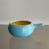 Ceramic small casserole  blue x yellow