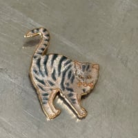 Fish and Crown cat brooch