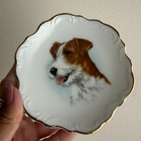Ceramic dog mini plate dog ①
