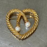 Heart and Perl brooch