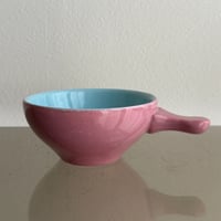 Ceramic small casserole  pink × blue