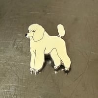 White poodle brooch
