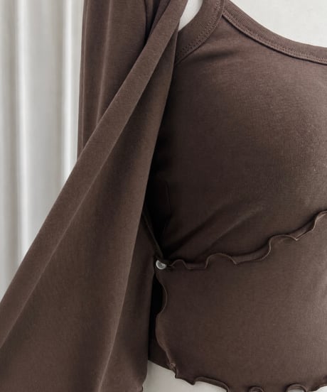 gelato touch cardigan＆cup cami / choco brown