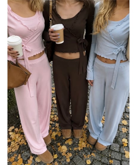 gelato touch cardigan＆cup cami / choco brown