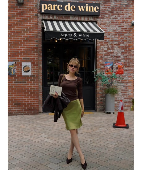 midi sleeve tee / brown