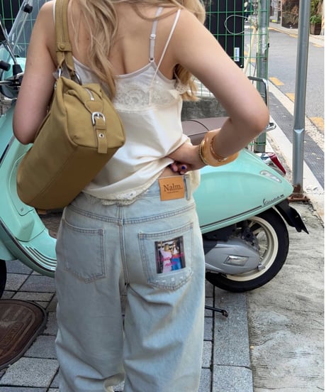 vintage music jeans / light ash blue