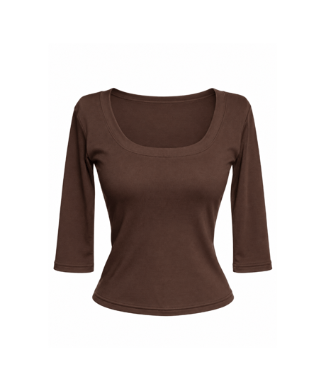 midi sleeve tee / brown