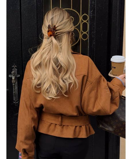 Ribbon Warm Suede Jacket
