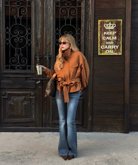 Ribbon Warm Suede Jacket